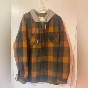 Men’s Button Up Plaid Fleece Sweater